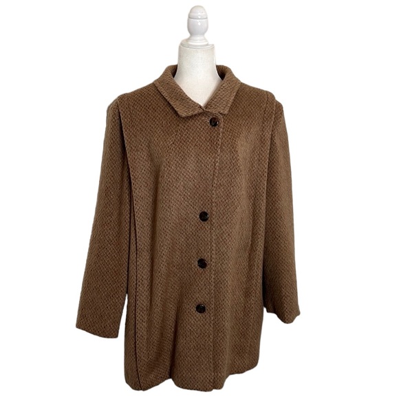 Vintage 1980s Dani Colby Tan Coat. Size 22W - Picture 1 of 9